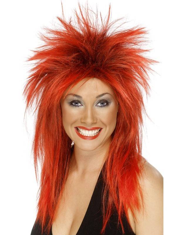 Diva rock pruik rood/zwart afbeelding