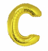 Folieballon goud letter 'C' groot