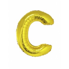 Folieballon goud letter 'C' groot