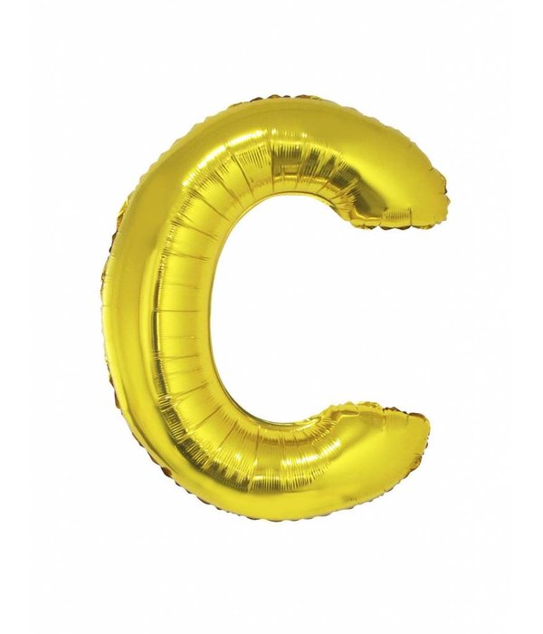 Folieballon goud letter 'C' groot