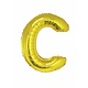 Folieballon goud letter 'C' groot