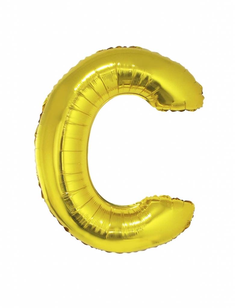 Folieballon goud letter &apos;C&apos; groot afbeelding