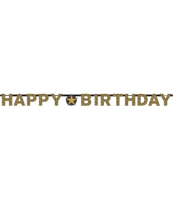 Happy Birthday letterslinger sparkling goud