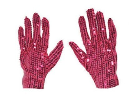 Handschoenen fuchsia pailletten
