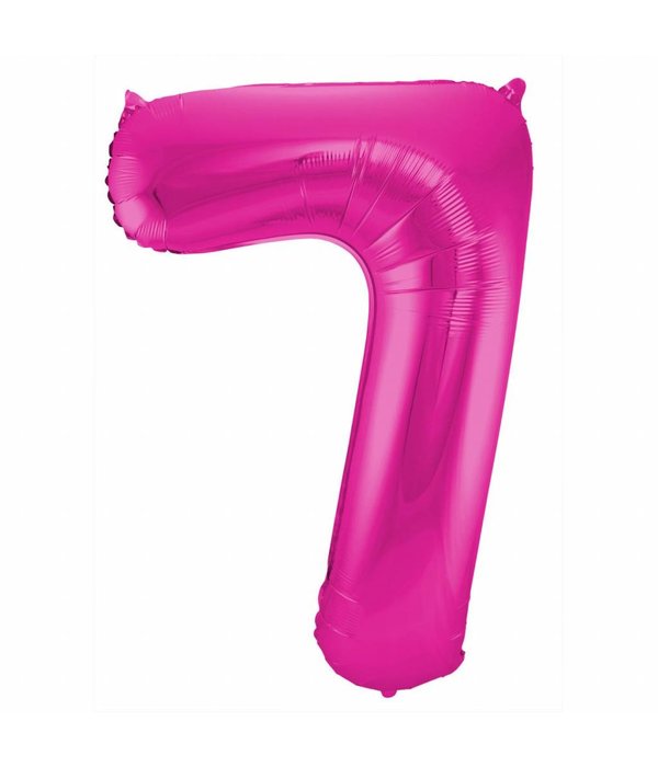 Magenta Cijferballon Cijfer 7 - 86 cm