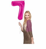 Magenta Cijferballon Cijfer 7 - 86 cm