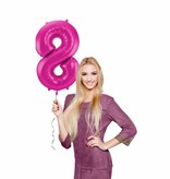 Magenta Cijferballon Cijfer 8 - 86 cm