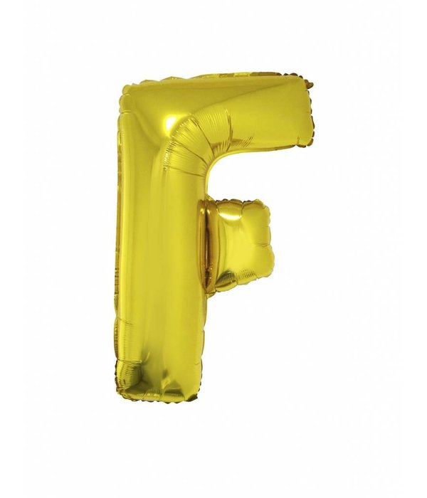 Folieballon Goud Letter 'F' groot