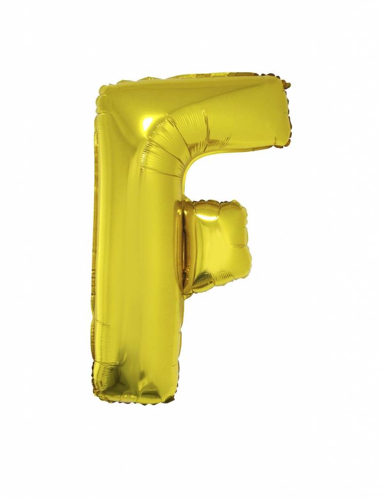 Folieballon Goud Letter &apos;F&apos; groot afbeelding