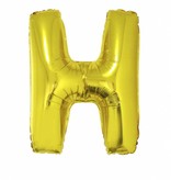 Folieballon Goud Letter 'H' groot