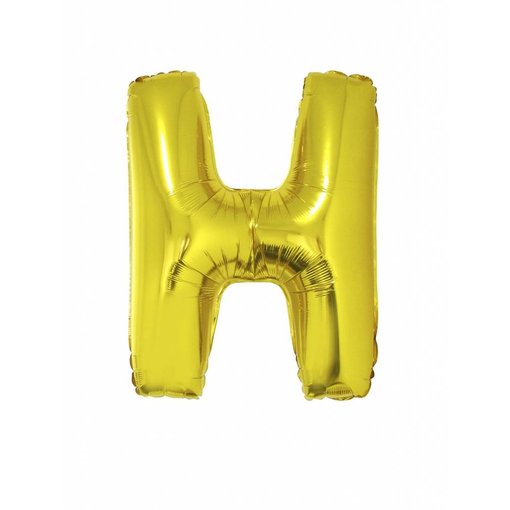 Folieballon Goud Letter 'H' groot
