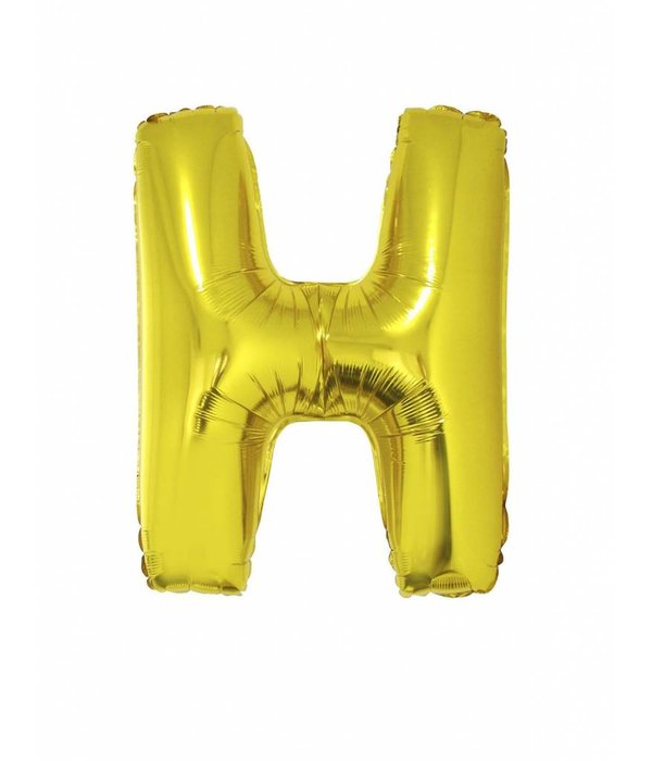 Folieballon Goud Letter 'H' groot
