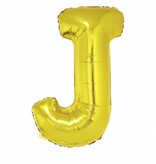 Folieballon Goud Letter 'J' groot