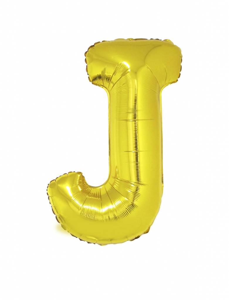 Folieballon Goud Letter &apos;J&apos; groot afbeelding