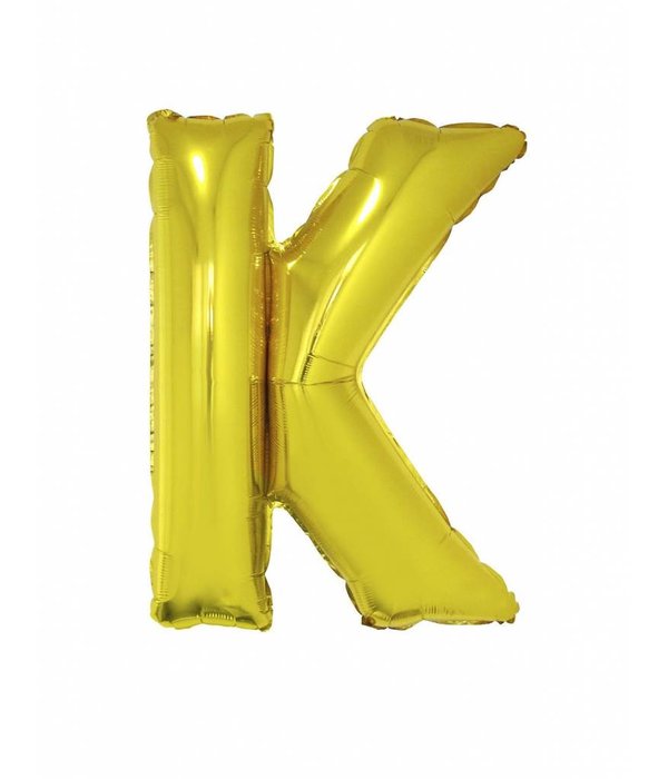 Folieballon Goud Letter 'K' groot
