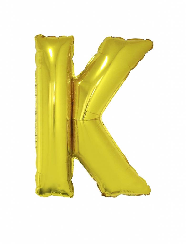 Folieballon Goud Letter &apos;K&apos; groot afbeelding