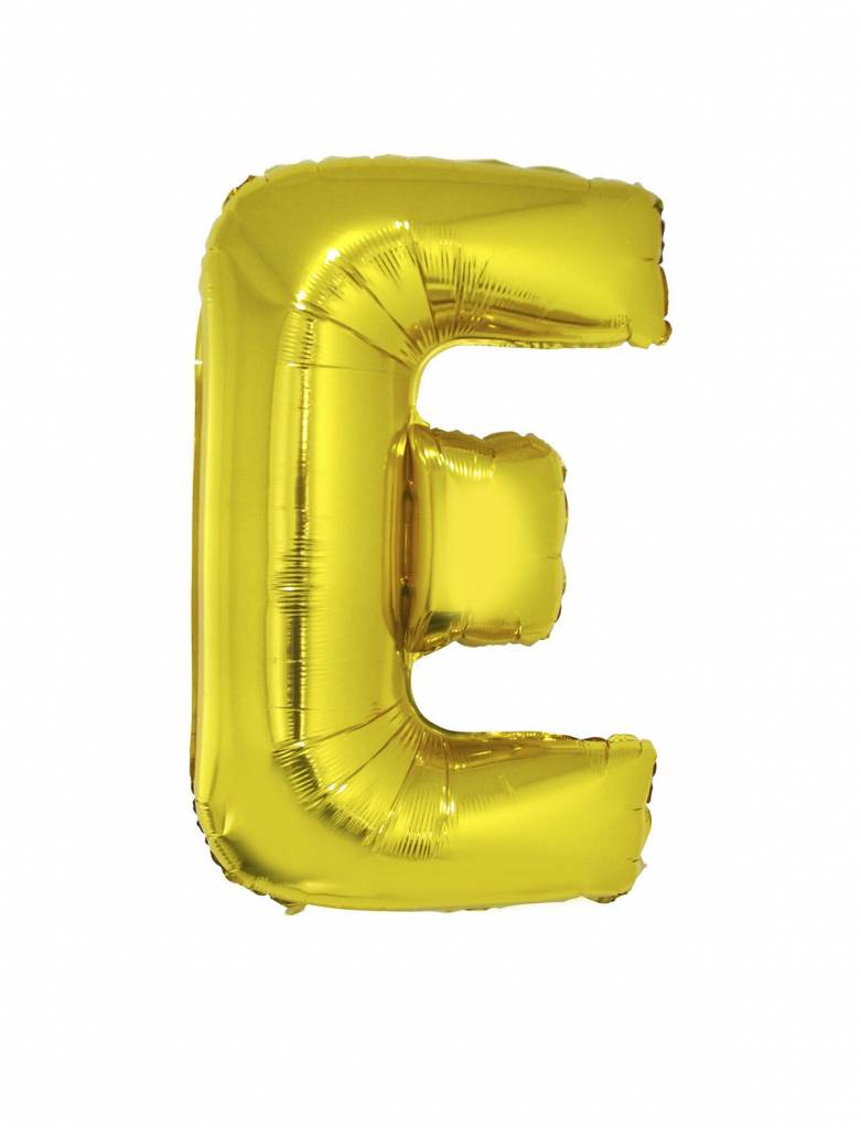 Folieballon Goud Letter &apos;E&apos; groot afbeelding