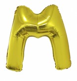 Gouden letter ballon 'M' groot