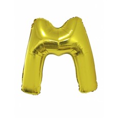 Gouden letter ballon 'M' groot