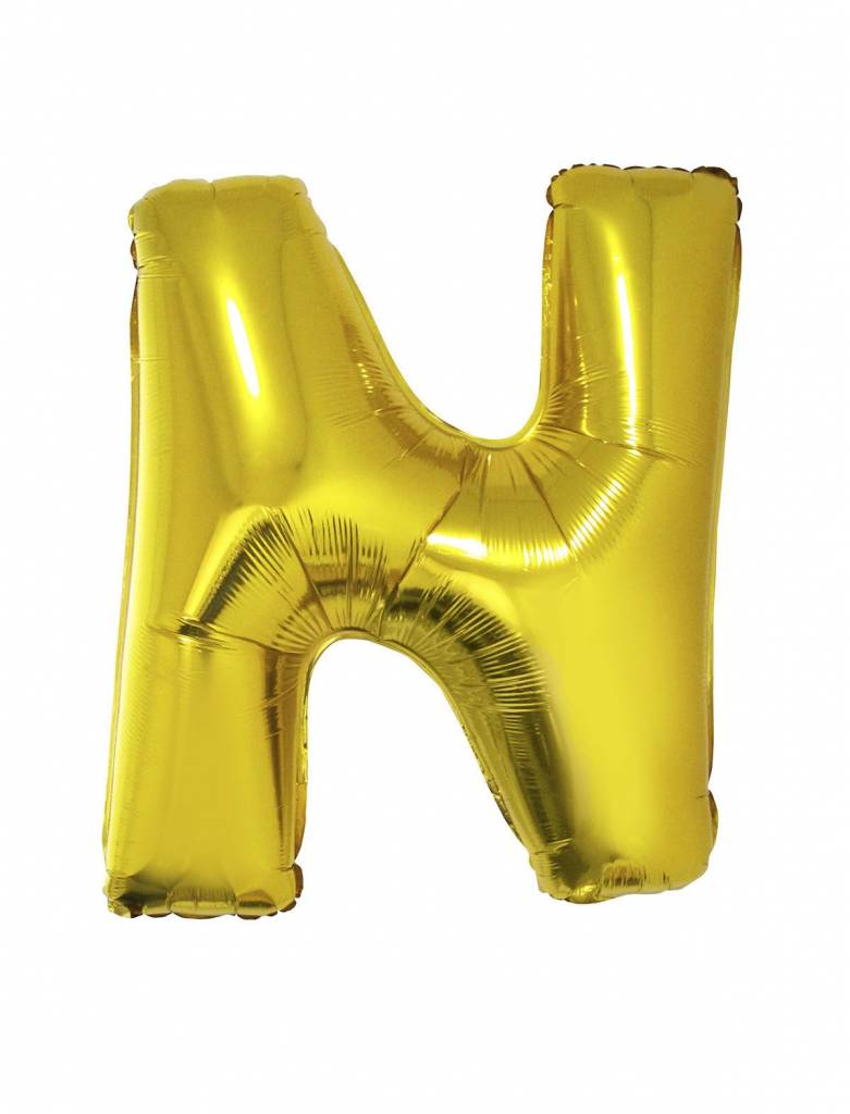 Letter ballon goud &apos;N&apos; groot afbeelding