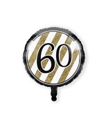Folieballon '60' Black & Gold (46cm)