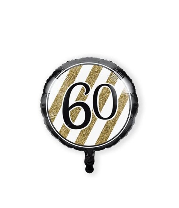 Folieballon '60' Black & Gold (46cm)