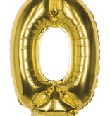 Cijfer ballon '0' folie goud 36cm