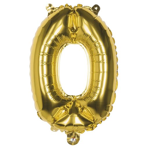 Cijfer ballon '0' folie goud 36cm