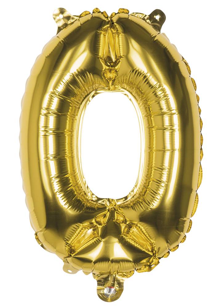 Cijfer ballon &apos;0&apos; folie goud 36cm afbeelding