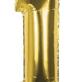 Cijfer ballon '1' folie goud 36cm