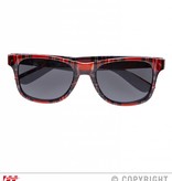 Bril tartan print rood