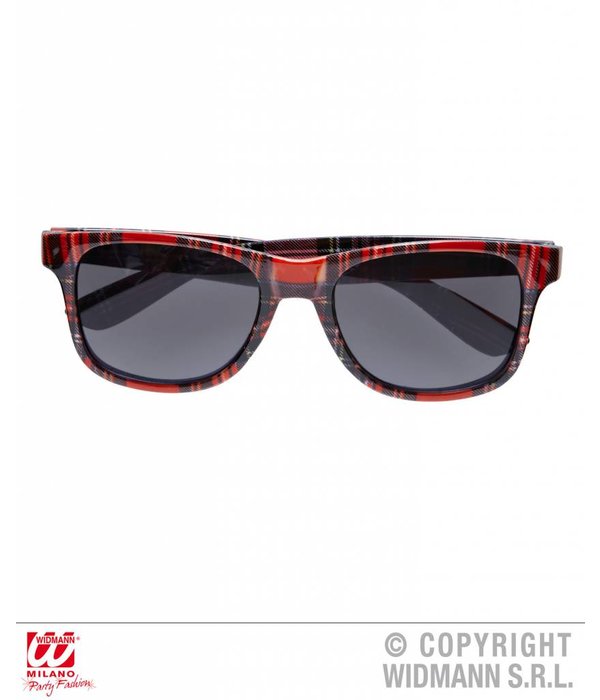 Bril tartan print rood