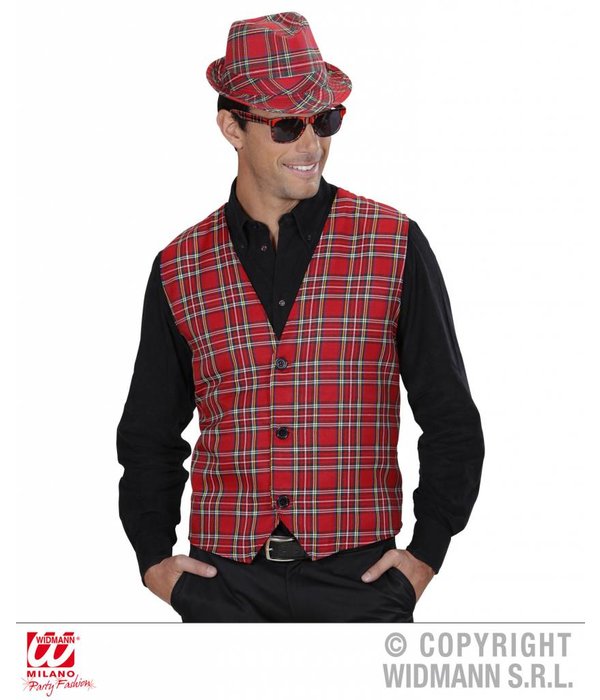 Bril tartan print rood