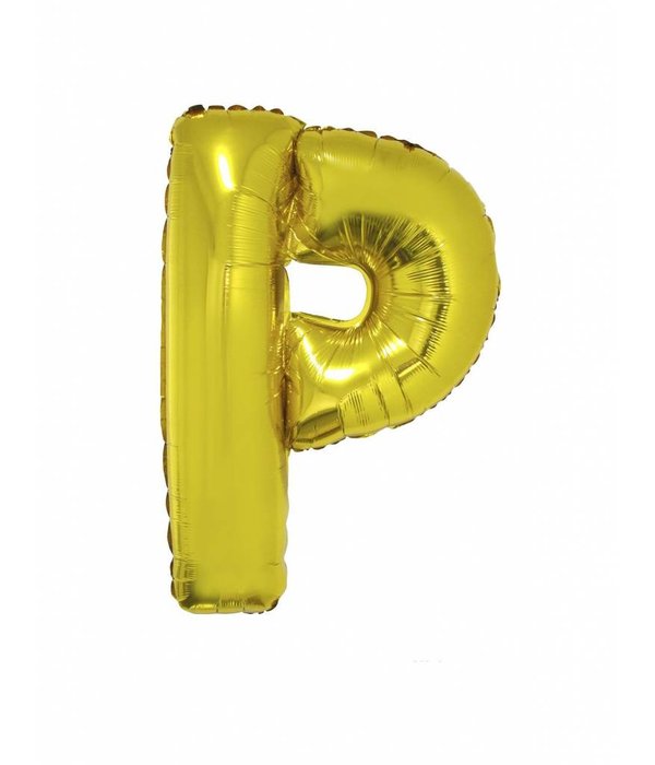 Folieballon Goud Letter 'P' groot