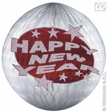 Happy new year papierdecoratie rood