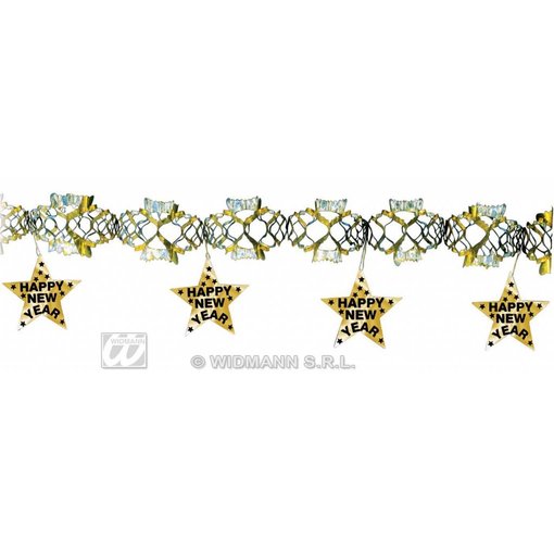 Happy new year laser slinger goud