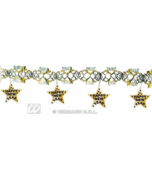 Happy new year laser slinger goud