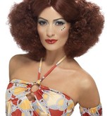 70's pruik curly bruin