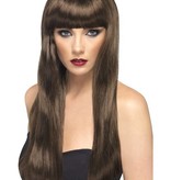 Party pruik pony bruin