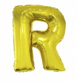 Folieballon goud letter 'R' groot
