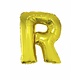 Folieballon goud letter 'R' groot