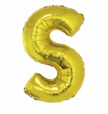 Folieballon Goud Letter 'S' groot