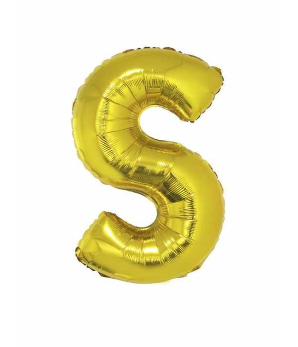 Folieballon Goud Letter 'S' groot
