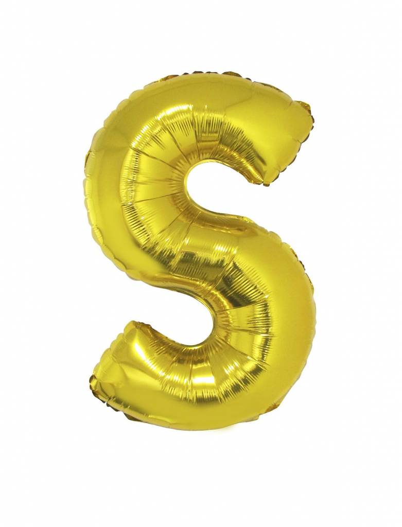 Folieballon Goud Letter &apos;S&apos; groot afbeelding