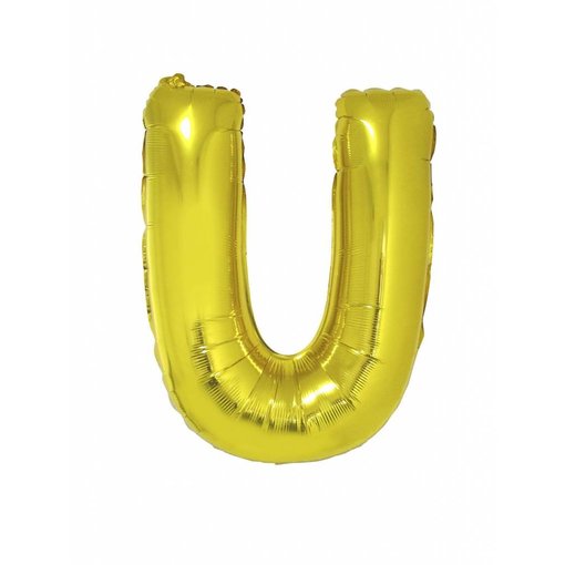 Folieballon Goud Letter 'U' groot