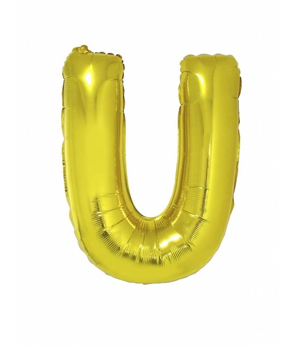 Folieballon Goud Letter 'U' groot
