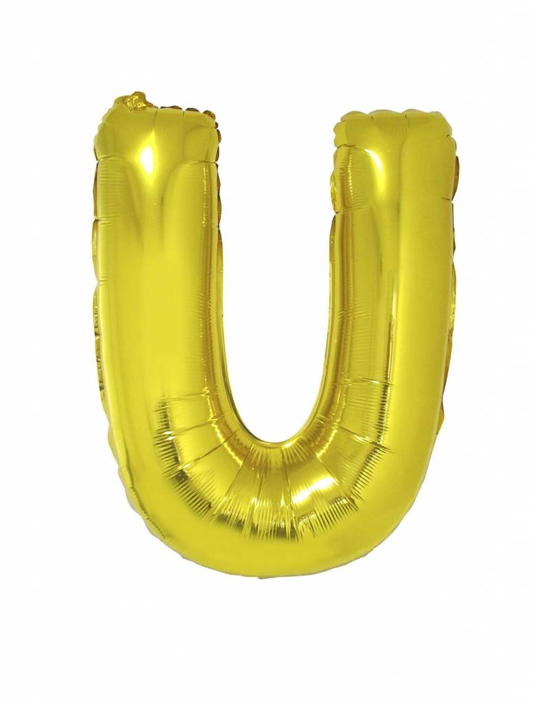 Folieballon Goud Letter &apos;U&apos; groot afbeelding