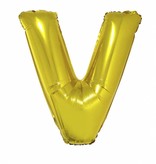 Folieballon Goud Letter 'V' groot