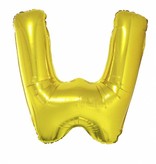 Folieballon Goud Letter 'W' groot