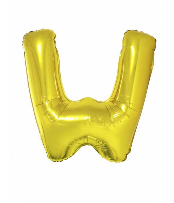 Folieballon Goud Letter 'W' groot